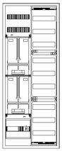 Foto: Zählerverteiler 1xZF, H=1400 B=550 T=210mm, 1xTSG, 2xVF