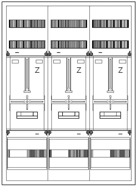 Zählerverteiler 3xZF, H=1100 B=800 T=210mm