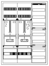 Foto: Zählerverteiler 1xZF, H=1100 B=800 T=210mm, 1xTSG, VF