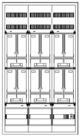 Foto: Zählerverteiler 5xZF, H=1400 B=800 T=210mm, 1xTSG