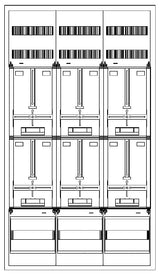 Foto: Zählerverteiler 6xZF, H=1400 B=800 T=210mm