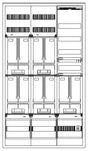 Foto: Zählerverteiler 4xZF, H=1400 B=800 T=210mm, 1xTSG, VF