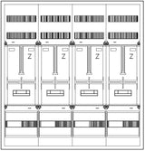 Foto: Zählerverteiler 4xZF, H=1100 B=1050 T=210mm