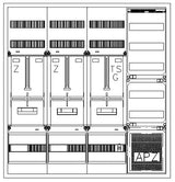 Foto: Zählerverteiler 2xZF, H=1100 B=1050 T=210mm, 1xTSG, VF, APZ