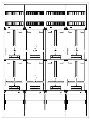 Foto: Zählerverteiler 8xZF, H=1400 B=1050 T=210mm