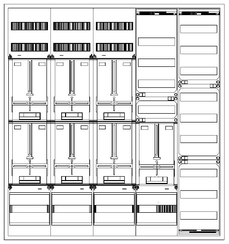 Zählerverteiler 7xZF, H=1400 B=1300 T=210mm, 3xVF