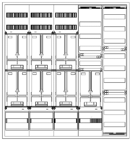 Foto: Zählerverteiler 7xZF, H=1400 B=1300 T=210mm, 3xVF