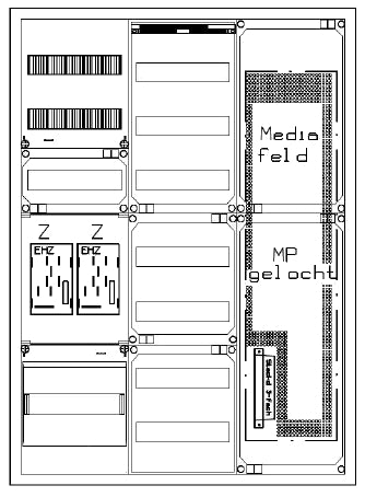 Foto: Zählerverteiler 2xZF, eHZ, H=1100 B=800 T=210mm, 1xVF, MF