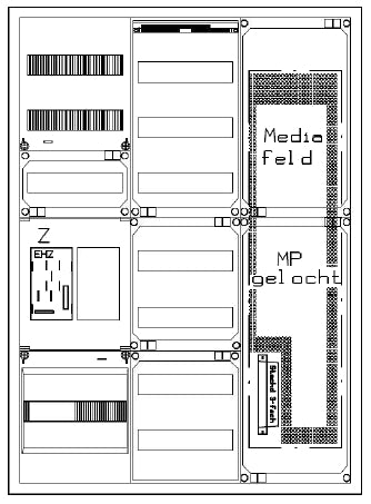 Foto: Zählerverteiler 1xZF, eHZ, H=1100 B=800 T=210mm, 1xVF, MF