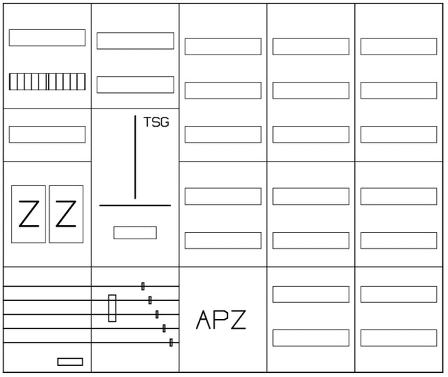 Zählerverteiler 2xZF, eHZ, H=1100 B=1300 T=210mm, 1xTSG