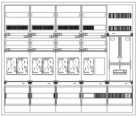Foto: Zählerverteiler 7xZF, eHZ, H=1100 B=1300 T=210mm, 1xTSG