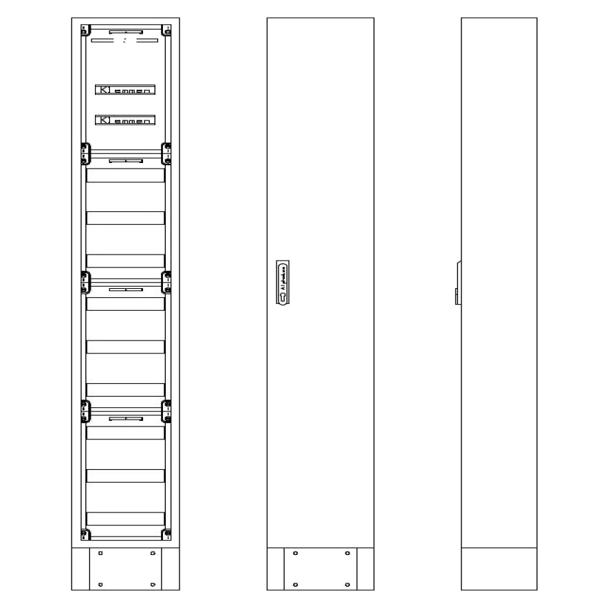 Standverteiler 1-Feld komplett, 1-türig, H2000 B300 T210mm