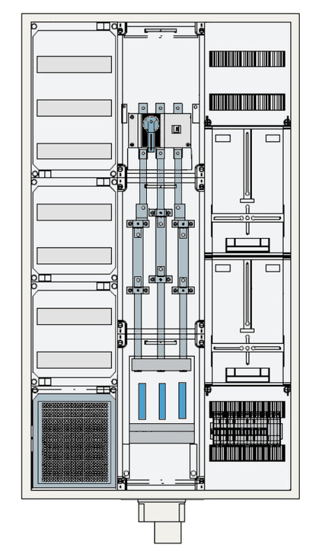 Foto: Wandlermessschrank 250A EnBW, 5-polig IP41 RAL9016, H=1400mm