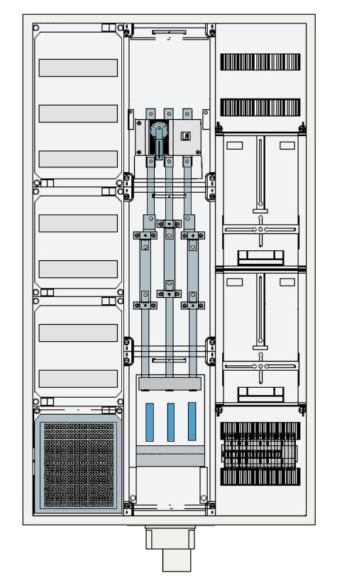 Foto: Wandlermessschrank 250A EnBW, 5-polig IP41 RAL9016, H=1400mm