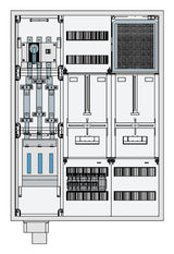 Foto: Wandlermessschrank 250A EnBW, 5-polig IP54 RAL7035, H=1100mm
