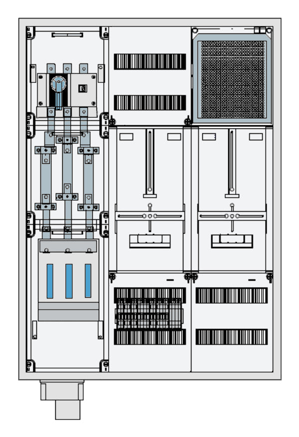 Foto: Wandlermessschrank 250A EnBW, 5-polig IP54 RAL7035, H=1100mm