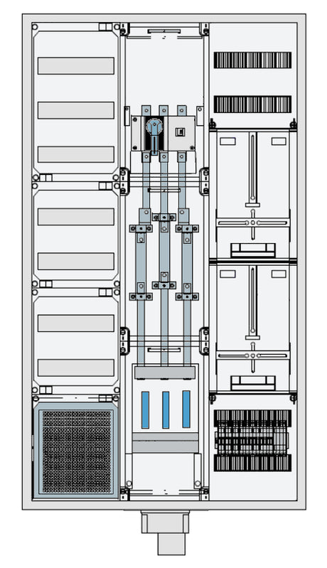 Foto: Wandlermessschrank 250A EnBW, 5-polig IP54 RAL7035, H=1400mm