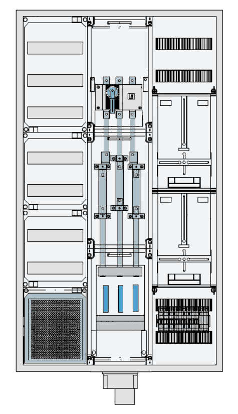 Foto: Wandlermessschrank 250A EnBW, 5-polig IP54 RAL7035, H=1400mm
