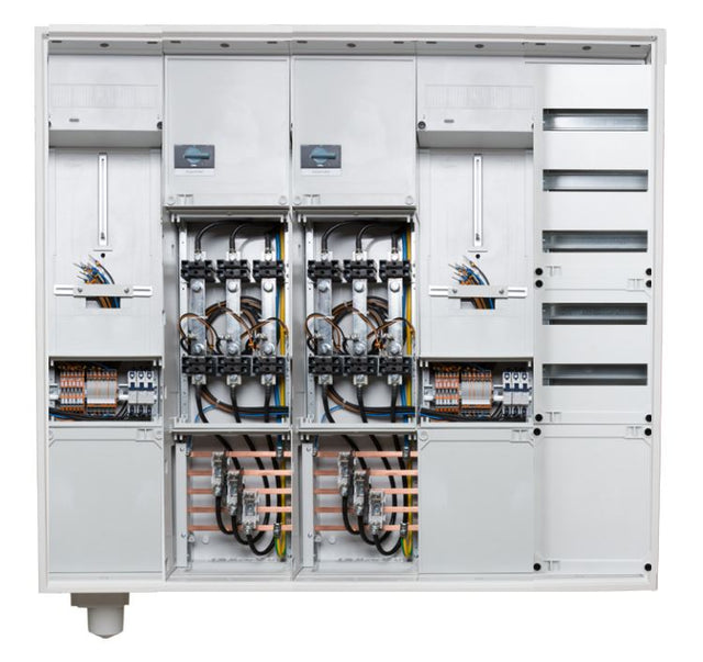 Foto: Wandlermessschrank 2x100A Bayernwerk, 5-polig, IP41, RAL9016