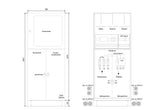 Wandlermessschrank 400A,  5-polig, IP54, RAL 7035, innen