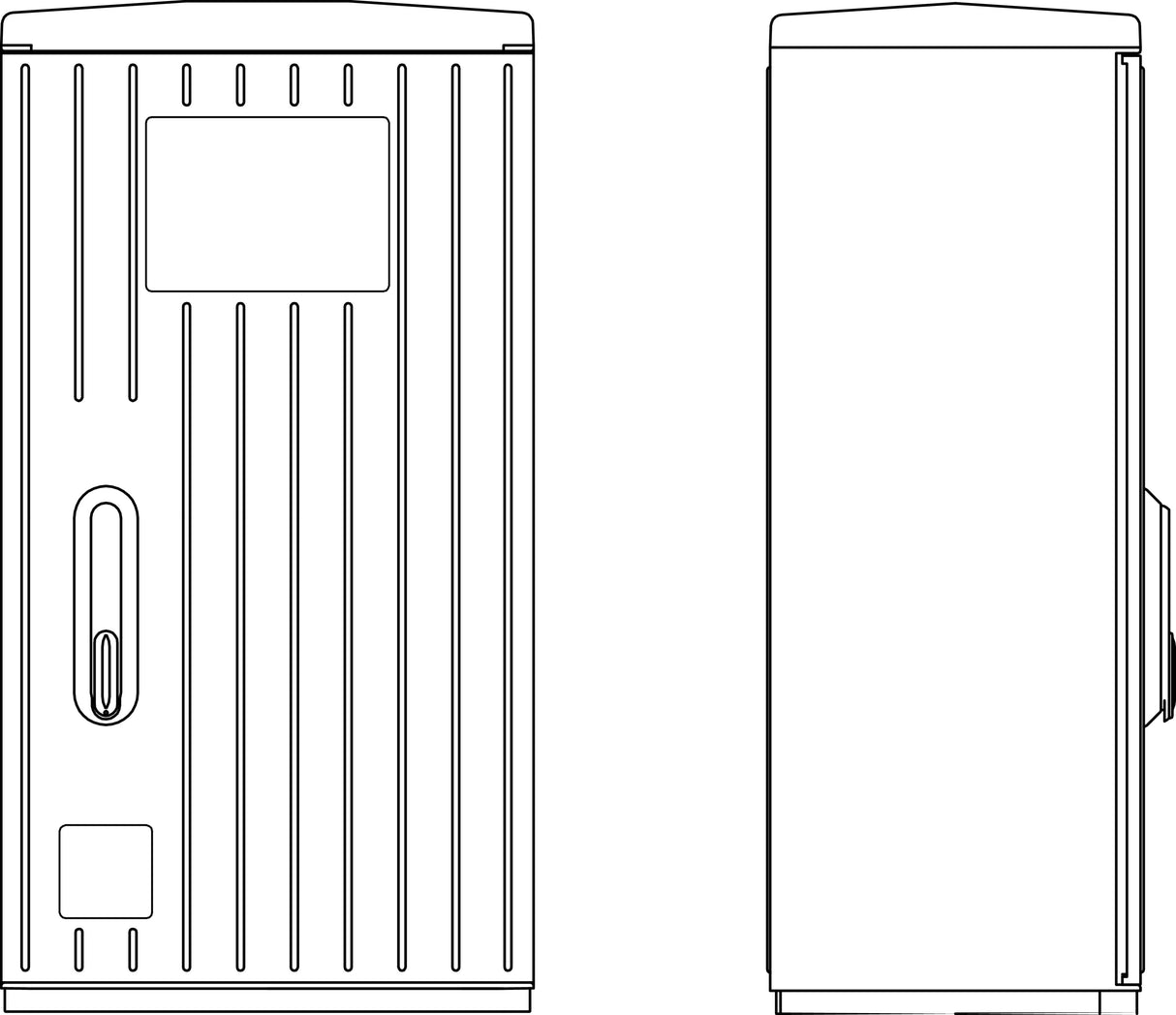 Kabelverteilerschrank 1-türig gerippt, Größe 00, RAL7035