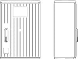 Kabelverteilerschrank 1-türig gerippt, Größe 0, RAL7035