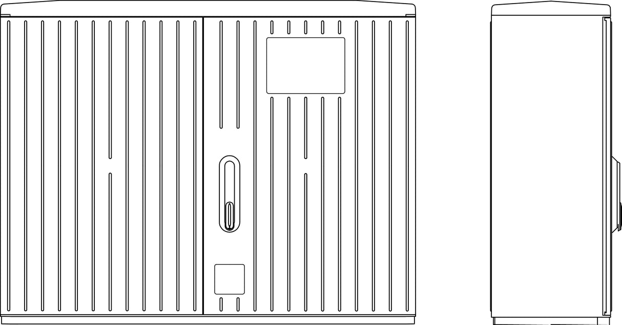 Kabelverteilerschrank 2-türig gerippt, Größe 2, RAL7035