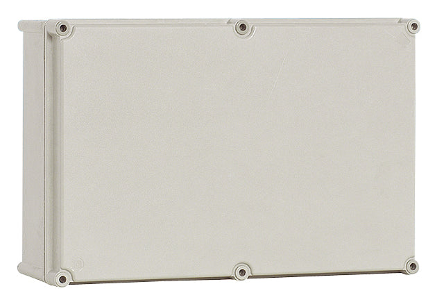 Foto: Polyester Gehäuse mit Deckel, grau, 270x360x171mm