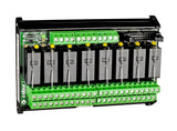 Relaismodul 8er, 24VDC/8A, je 2 Wechsler, für DIN-Schiene