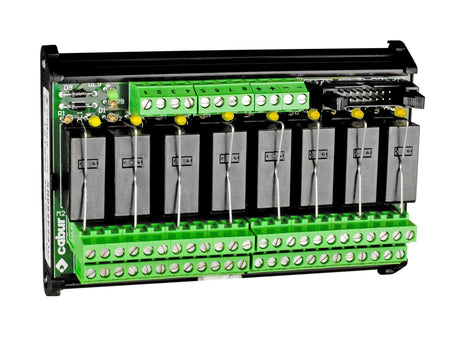 Relaismodul 8er, 24VDC/8A, je 2 Wechsler, für DIN-Schiene