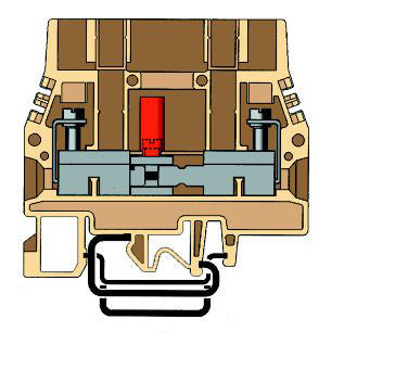 Prüftrennklemme 6mm², Type SCB.6 beige