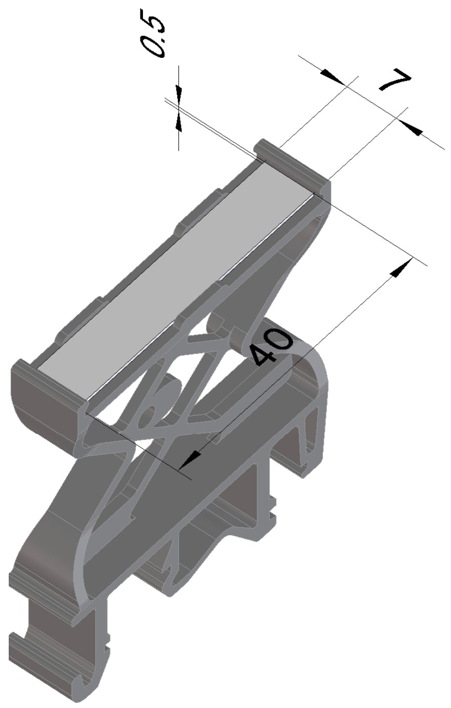 Gruppenschildträger, 40x7mm, grau