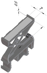Gruppenschildträger, 40x7mm, grau