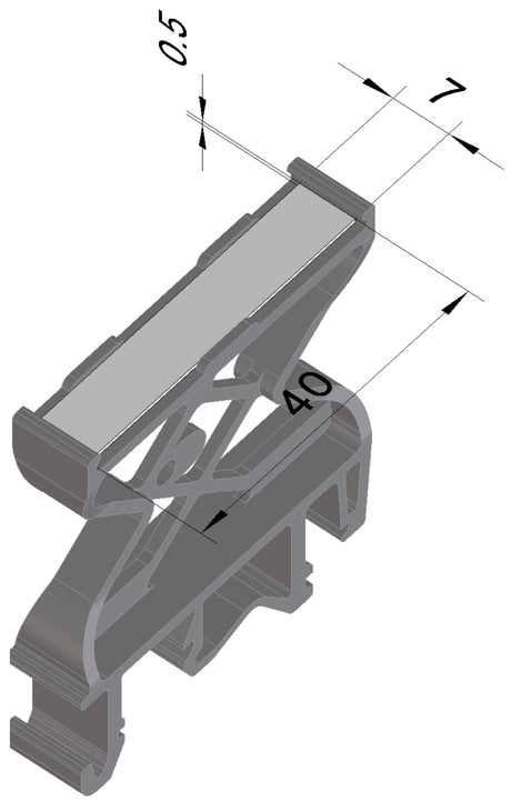 Gruppenschildträger, 40x7mm, grau