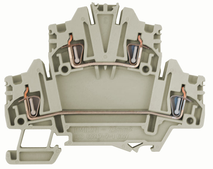 Federkraft-Doppelstockklemme HMD.2N grau, 2,5mm²
