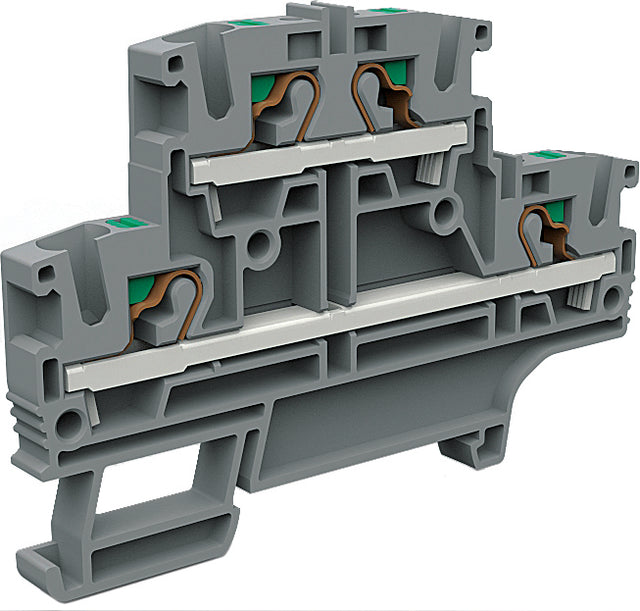 Doppelstock - Push-in Klemme EFD400GR 4mm² grau