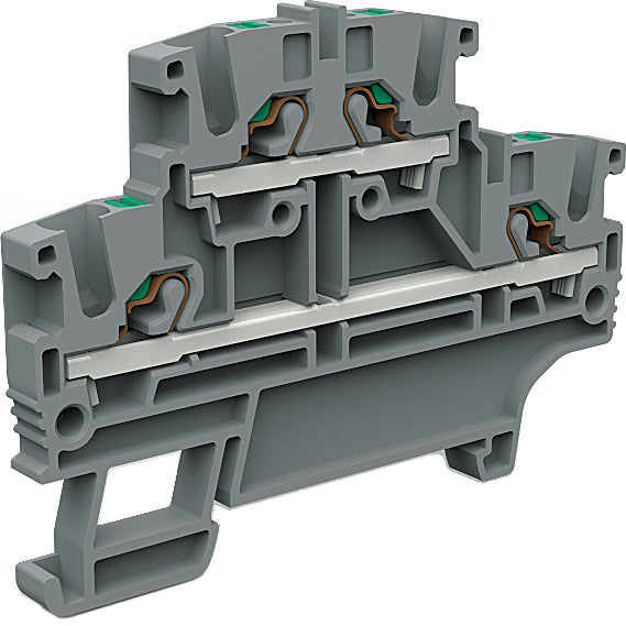 Doppelstock - Push-in Klemme EFD200GR 2,5mm² grau