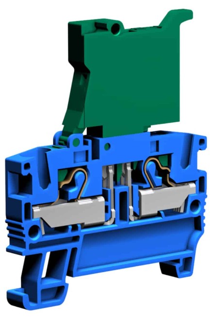 Push-in Klemme mit Sicherungshalter, 1-stufig, 4mm², blau