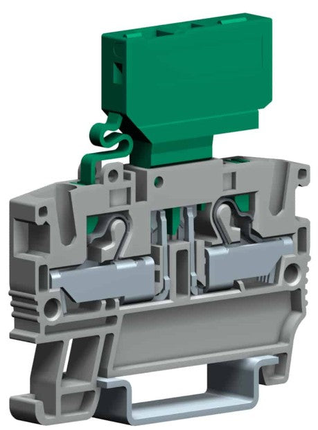 Push-in Klemme mit Sicherungshalter, 1-stufig, 4mm², grau