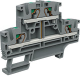 Doppelstock - Push-in Klemme EFD410GR 4mm² grau