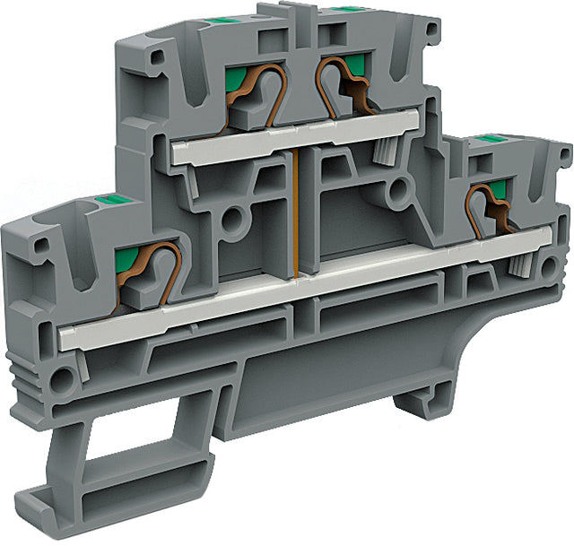Doppelstock - Push-in Klemme EFD410GR 4mm² grau