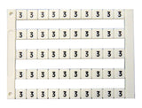Markierungsetiketten DY 5 bedruckt mit "3" (50-mal)