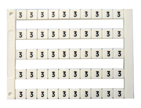 Markierungsetiketten DY 5 bedruckt mit "3" (50-mal)