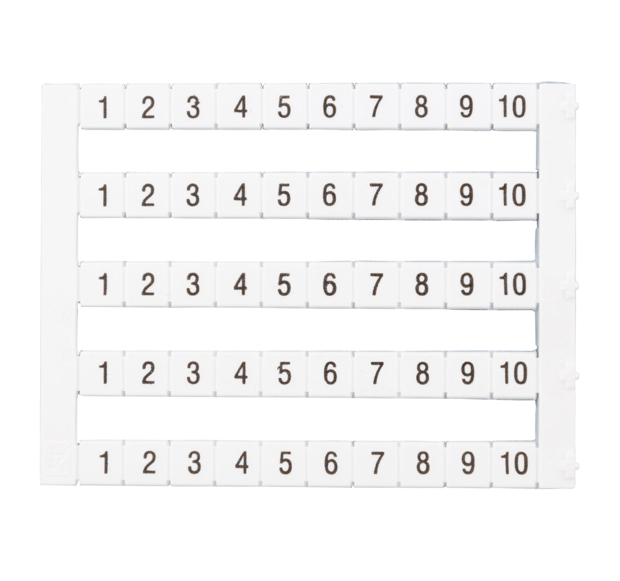 Markierungsetiketten DY 5 bedruckt von "1-10" (5-mal)