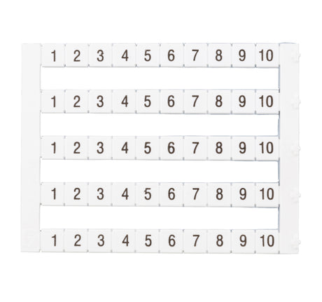 Markierungsetiketten DY 5 bedruckt von "1-10" (5-mal)