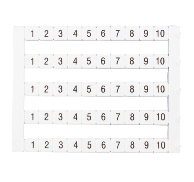 Markierungsetiketten DY 5 bedruckt von "1-10" (5-mal)