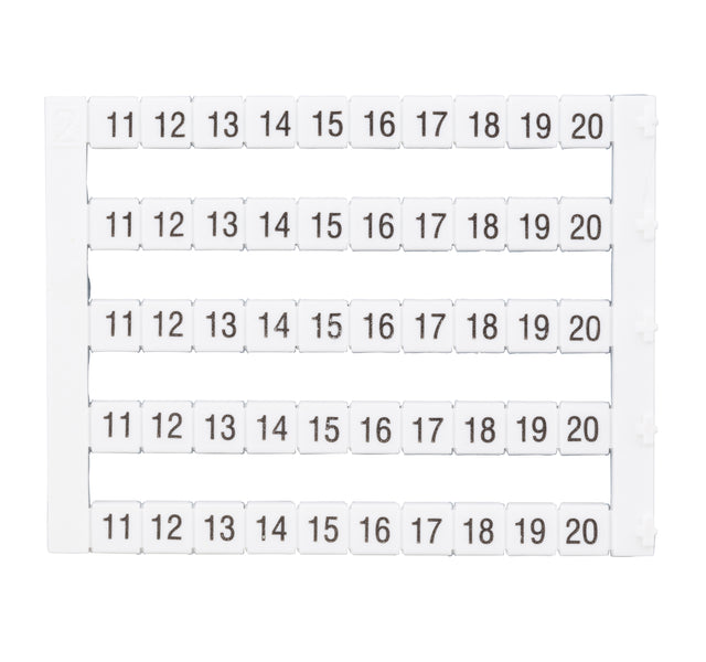 Markierungsetiketten DY 5 bedruckt von "11-20" (5-mal)