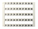 Markierungsetiketten DY 5 bedruckt von "21-30" (5-mal)