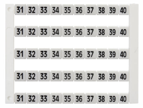 Markierungsetiketten DY 5 bedruckt von "31-40" (5-mal)