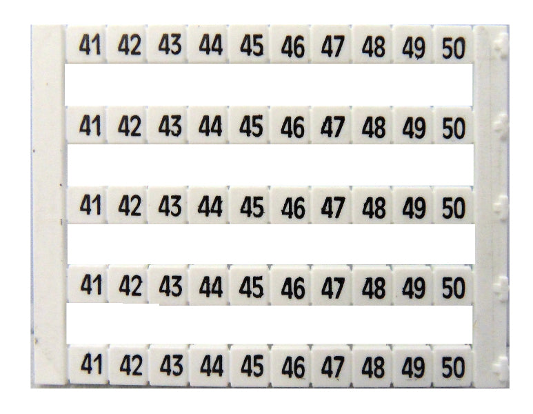 Markierungsetiketten DY 5 bedruckt von "41-50" (5-mal)